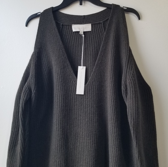 Michelle Mason Women’s Wool Cashmere Blend Cold Shoulder Sweater Dress Sz M - Picture 5 of 12